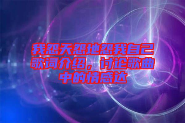 我怨天怨地怨我自己歌詞介紹，討論歌曲中的情感達(dá)