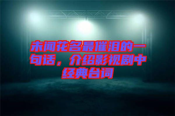 未聞花名最催淚的一句話，介紹影視劇中經(jīng)典臺(tái)詞