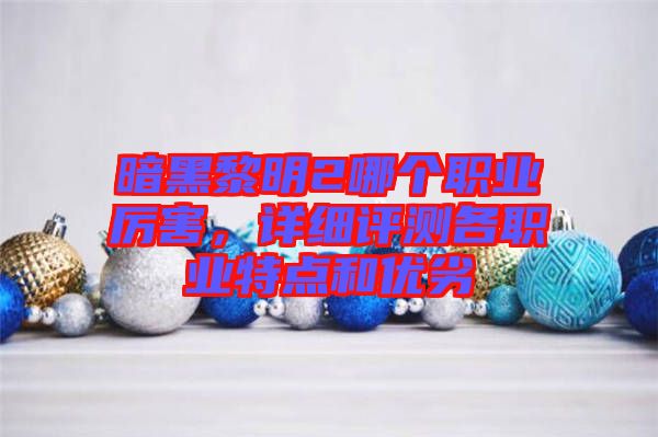暗黑黎明2哪個職業(yè)厲害，詳細(xì)評測各職業(yè)特點(diǎn)和優(yōu)劣