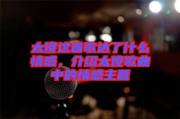 太傻這首歌達(dá)了什么情感，介紹太傻歌曲中的情感主題