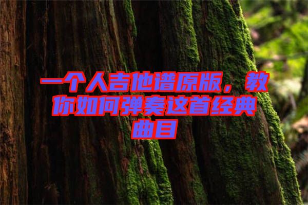一個(gè)人吉他譜原版，教你如何彈奏這首經(jīng)典曲目