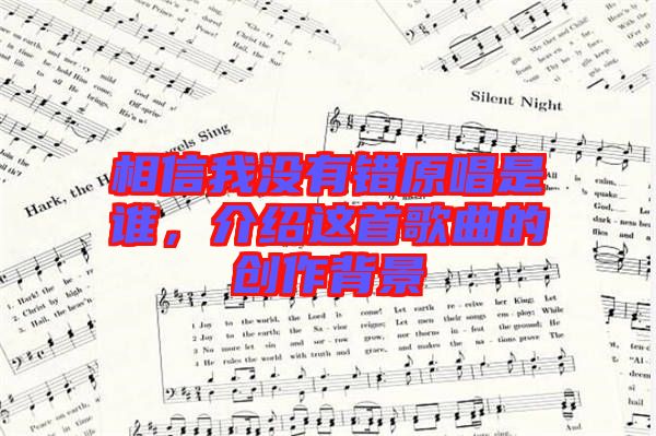 相信我沒(méi)有錯(cuò)原唱是誰(shuí)，介紹這首歌曲的創(chuàng)作背景
