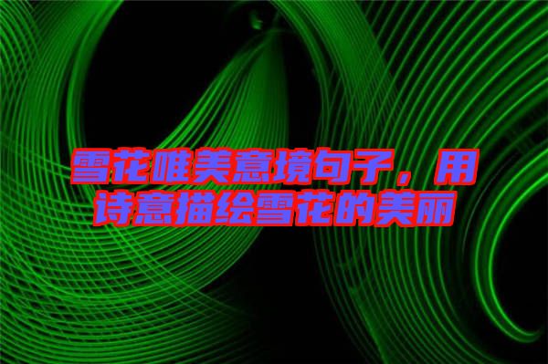雪花唯美意境句子，用詩(shī)意描繪雪花的美麗