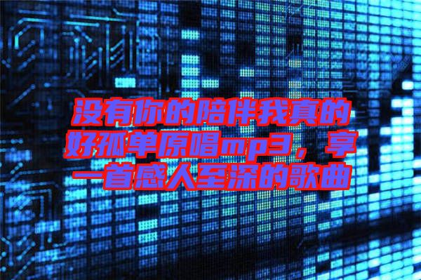 沒有你的陪伴我真的好孤單原唱mp3，享一首感人至深的歌曲