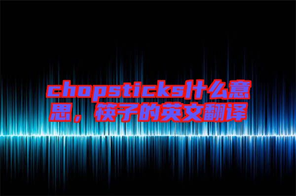 chopsticks什么意思，筷子的英文翻譯