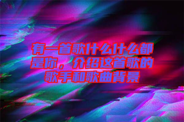 有一首歌什么什么都是你，介紹這首歌的歌手和歌曲背景