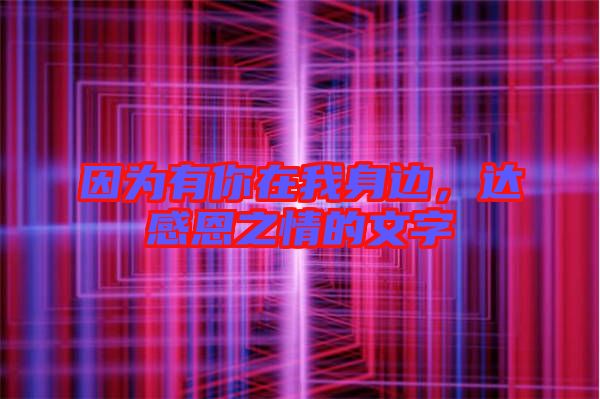 因?yàn)橛心阍谖疑磉?，達(dá)感恩之情的文字