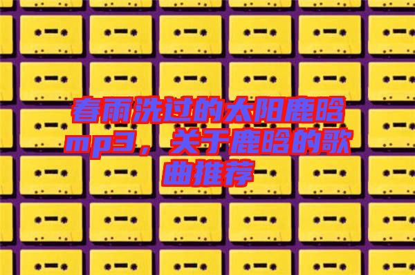 春雨洗過的太陽鹿晗mp3，關(guān)于鹿晗的歌曲推薦