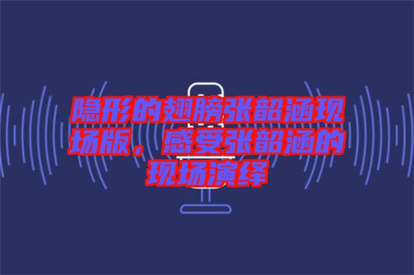 隱形的翅膀張韶涵現(xiàn)場(chǎng)版，感受張韶涵的現(xiàn)場(chǎng)演繹
