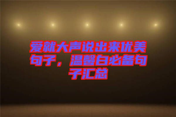 愛就大聲說出來優(yōu)美句子，溫馨白必備句子匯總