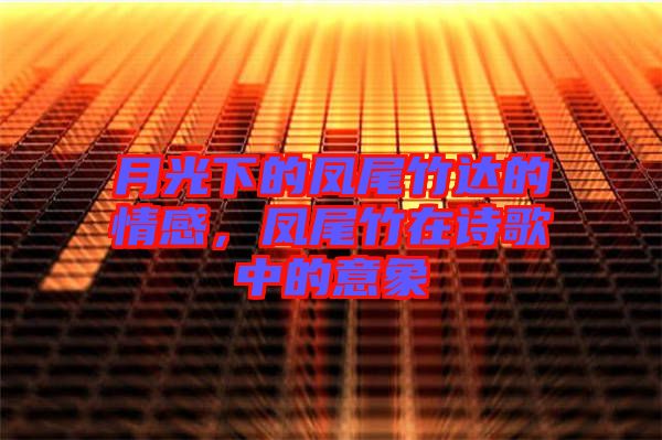 月光下的鳳尾竹達(dá)的情感，鳳尾竹在詩(shī)歌中的意象