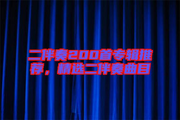 二伴奏200首專輯推薦，精選二伴奏曲目