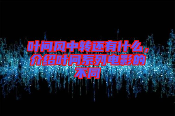 葉問風中轉(zhuǎn)還有什么，介紹葉問系列電影的不同