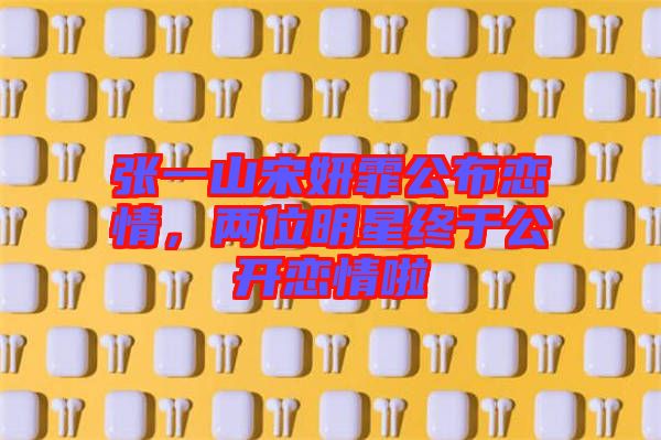 張一山宋妍霏公布戀情，兩位明星終于公開戀情啦