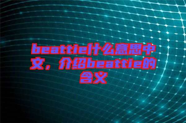 beattie什么意思中文，介紹beattie的含義