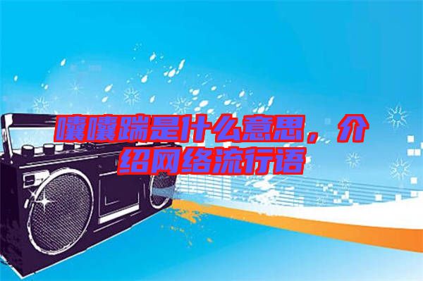 囔囔踹是什么意思，介紹網(wǎng)絡(luò)流行語