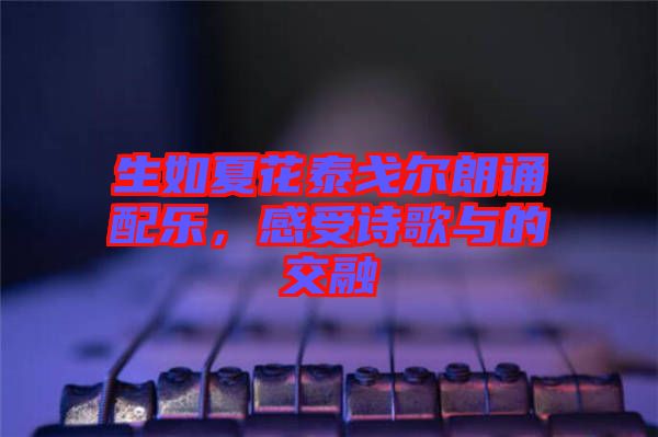 生如夏花泰戈爾朗誦配樂，感受詩歌與的交融
