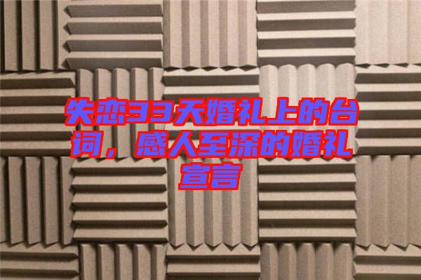 失戀33天婚禮上的臺詞，感人至深的婚禮宣言