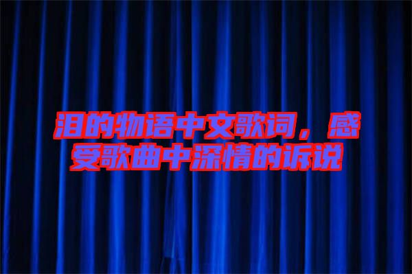 淚的物語中文歌詞，感受歌曲中深情的訴說