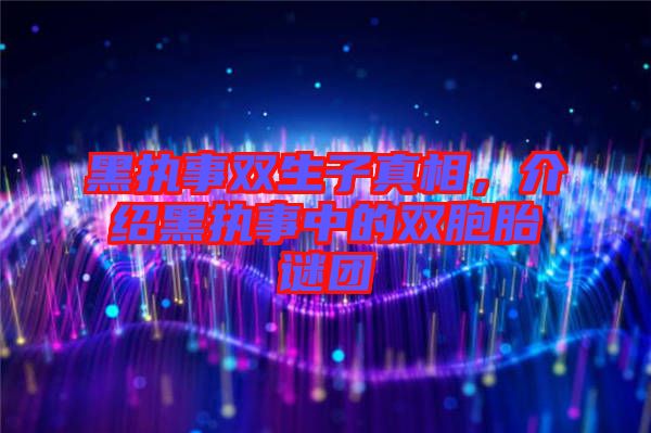 黑執(zhí)事雙生子真相，介紹黑執(zhí)事中的雙胞胎謎團(tuán)