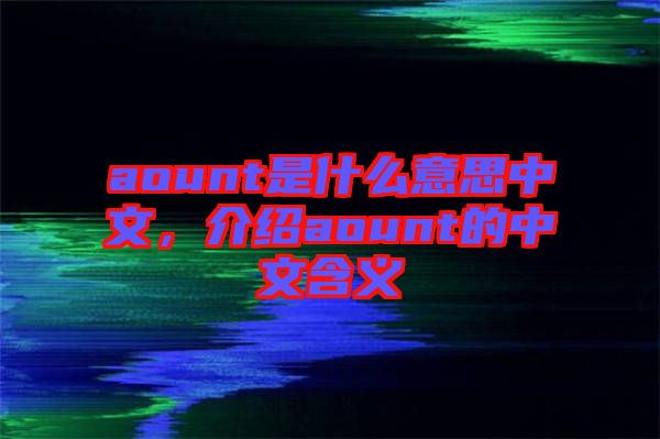 aount是什么意思中文，介紹aount的中文含義