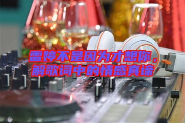 雷婷不是因?yàn)椴畔肽?，解歌詞中的情感真諦
