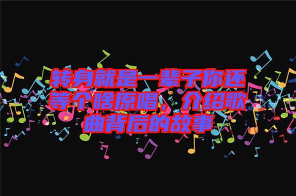 轉(zhuǎn)身就是一輩子你還等個(gè)啥原唱，介紹歌曲背后的故事
