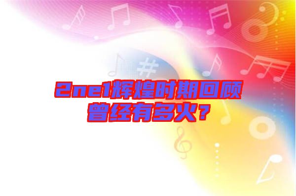 2ne1輝煌時(shí)期回顧曾經(jīng)有多火？