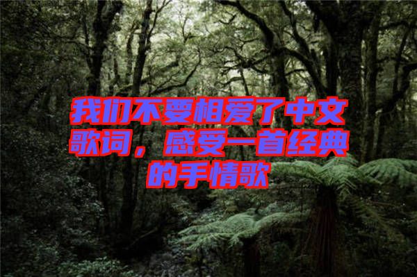 我們不要相愛(ài)了中文歌詞，感受一首經(jīng)典的手情歌