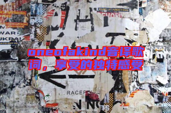 oneofakind音譯歌詞，享受的獨特感受
