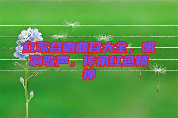 紅歌合唱曲目大全，唱響歌聲，傳承紅色精神