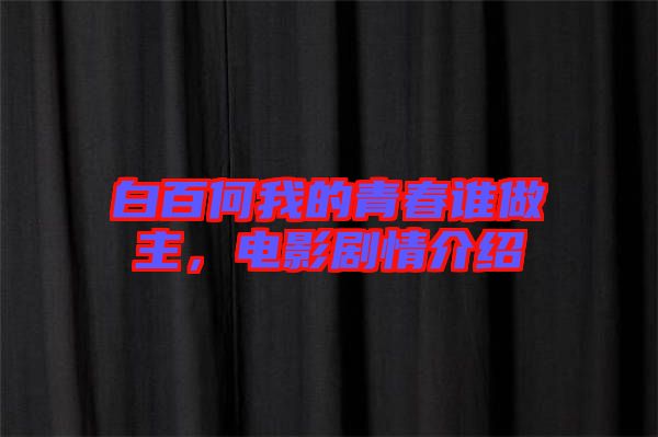 白百何我的青春誰做主，電影劇情介紹