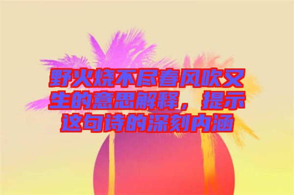 野火燒不盡春風(fēng)吹又生的意思解釋，提示這句詩的深刻內(nèi)涵