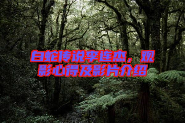 白蛇傳說李連杰，觀影心得及影片介紹