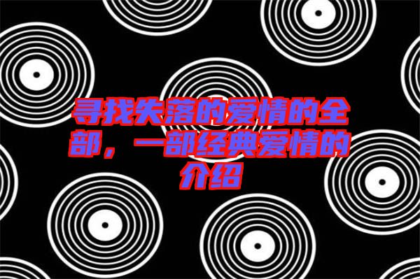 尋找失落的愛情的全部，一部經(jīng)典愛情的介紹