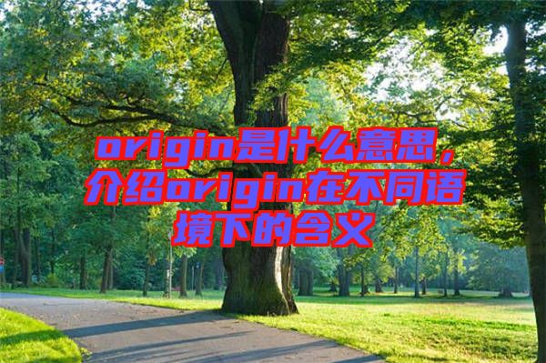 origin是什么意思，介紹origin在不同語境下的含義