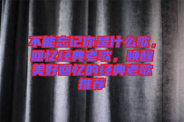 不能忘記你是什么歌，回憶經(jīng)典老歌，喚醒美好回憶的經(jīng)典老歌推薦
