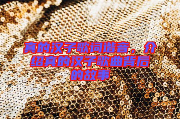 真的漢子歌詞諧音，介紹真的漢子歌曲背后的故事