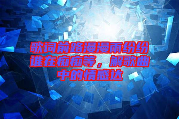 歌詞前路漫漫雨紛紛誰在癡癡等，解歌曲中的情感達