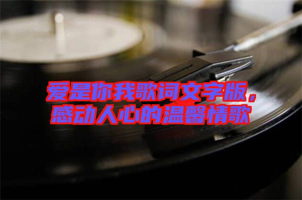 愛是你我歌詞文字版，感動人心的溫馨情歌