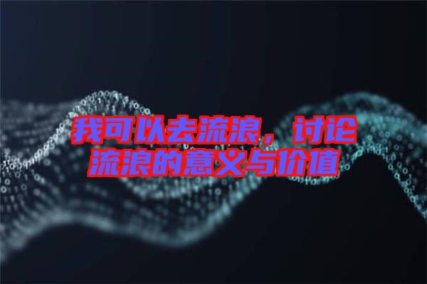 我可以去流浪，討論流浪的意義與價值