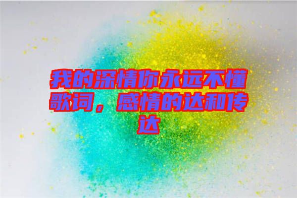 我的深情你永遠(yuǎn)不懂歌詞，感情的達(dá)和傳達(dá)