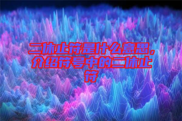 二休止符是什么意思，介紹符號中的二休止符