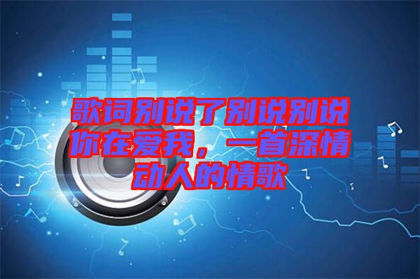歌詞別說了別說別說你在愛我，一首深情動(dòng)人的情歌