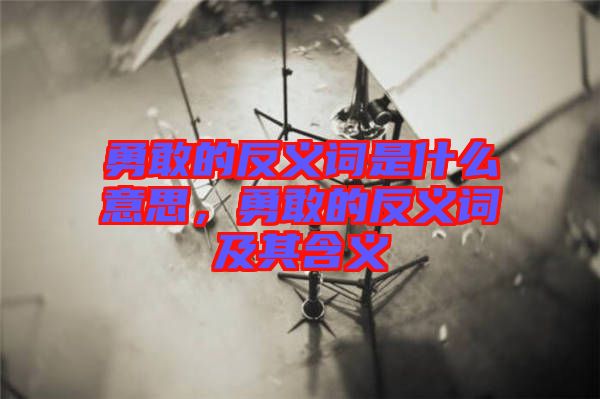 勇敢的反義詞是什么意思，勇敢的反義詞及其含義