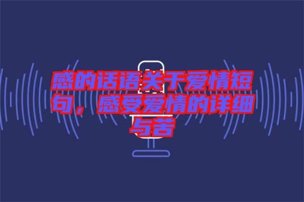 感的話語關(guān)于愛情短句，感受愛情的詳細與苦
