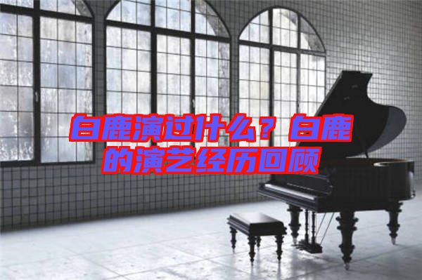 白鹿演過什么？白鹿的演藝經(jīng)歷回顧