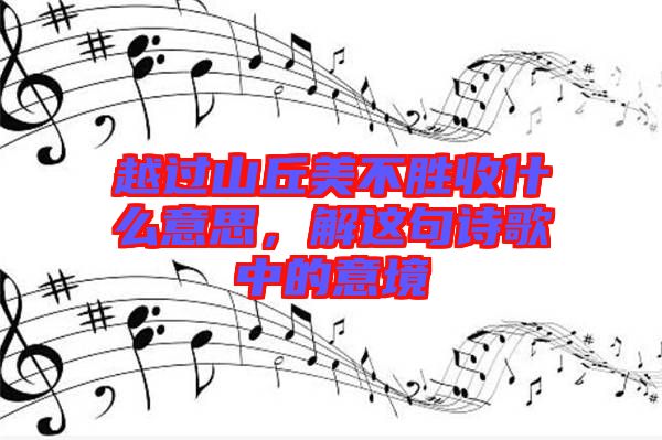 越過(guò)山丘美不勝收什么意思，解這句詩(shī)歌中的意境