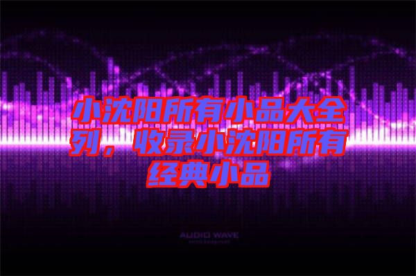 小沈陽所有小品大全列，收錄小沈陽所有經(jīng)典小品