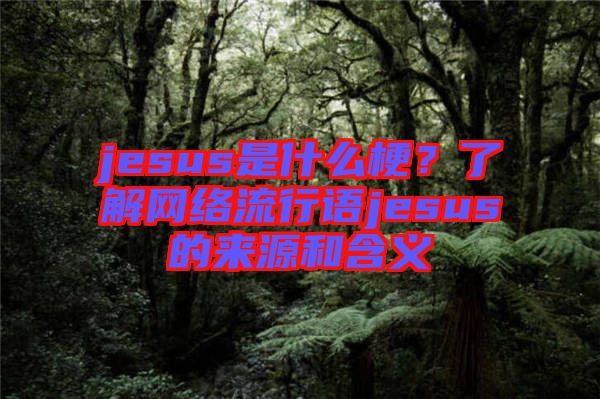 jesus是什么梗？了解網(wǎng)絡(luò)流行語(yǔ)jesus的來(lái)源和含義